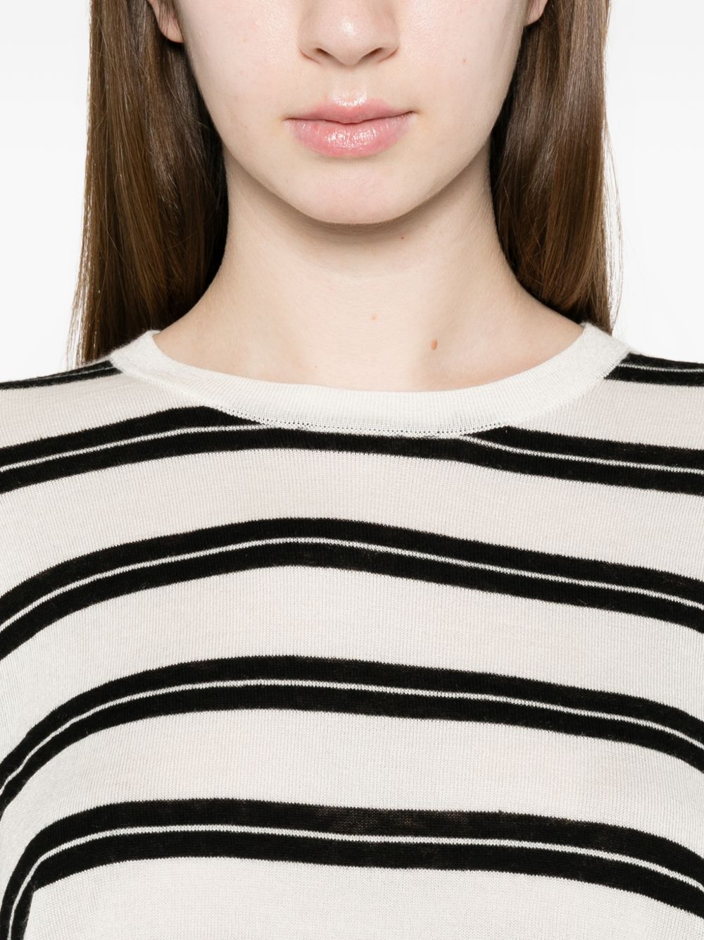 Soft Goat Cashmere & Silk Stripe Sweater — New In