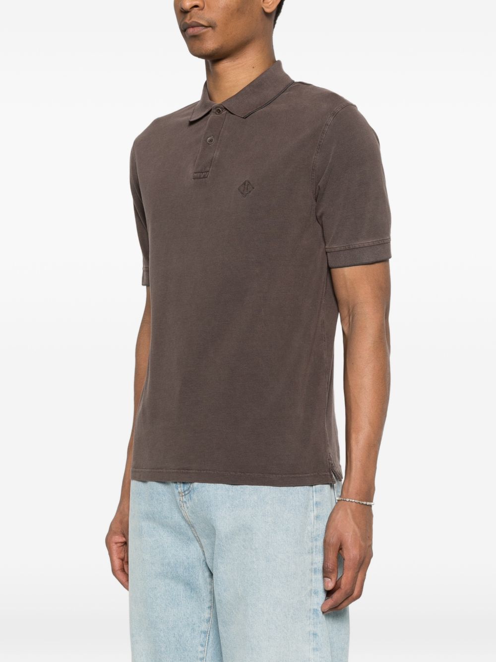 HERNO Logo Cotton Polo Shirt for Men — Brown Topwear