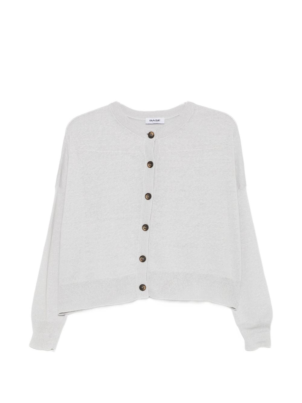 Base Linen & Cotton Cardigan — Grey Topwear