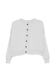Base Linen & Cotton Cardigan — Grey Topwear