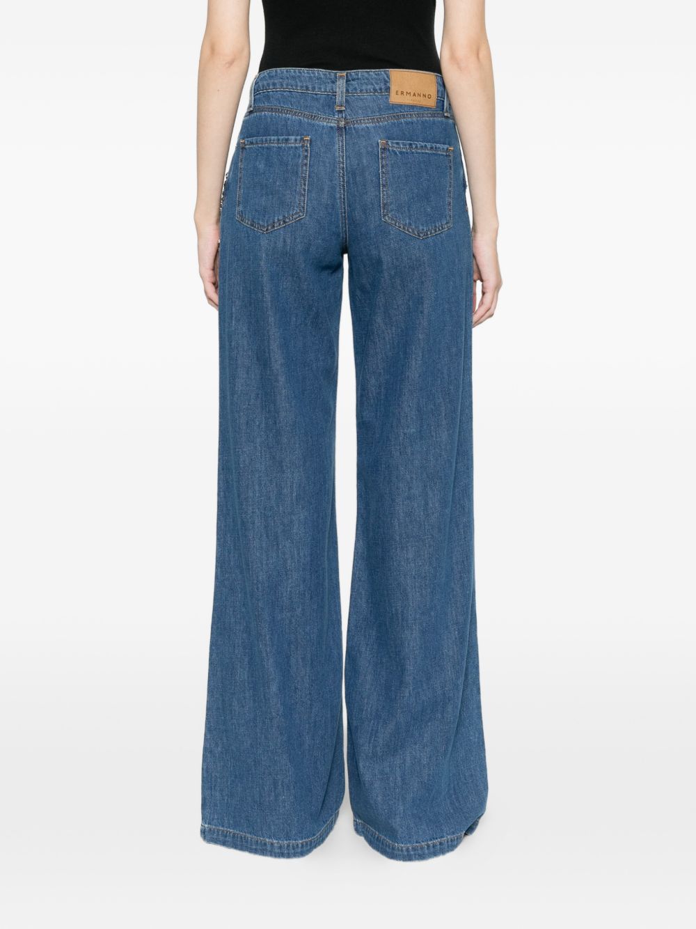 Ermanno Firenze Flared Leg Denim Jeans — Blue, €??