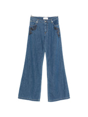 Ermanno Firenze Flared Leg Denim Jeans — Blue, €??
