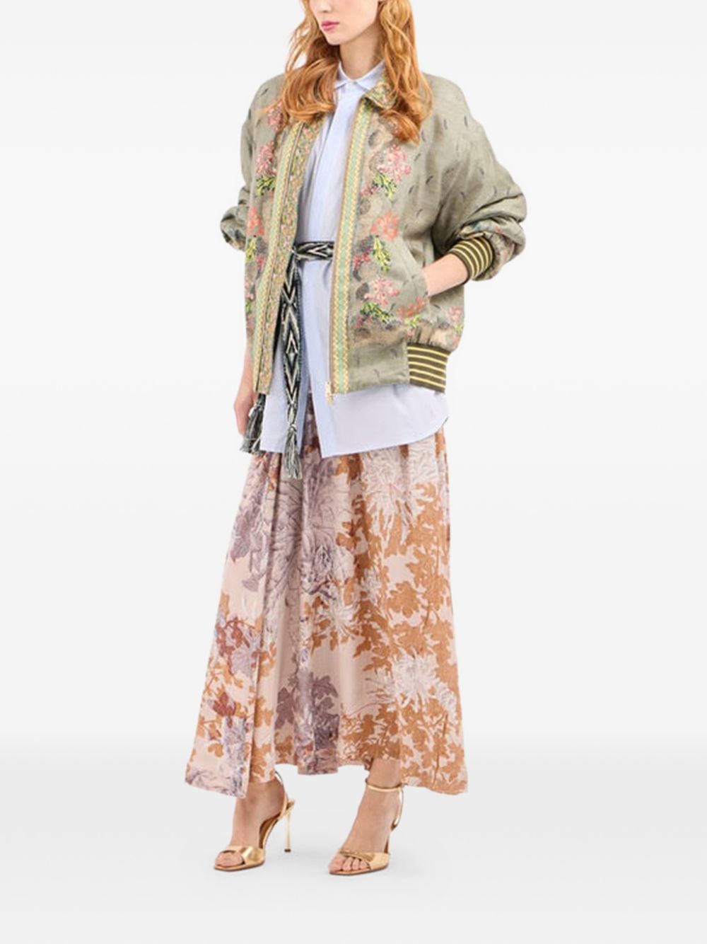 Pierre Louis Mascia Printed Silk Bomber Jacket — Women’s