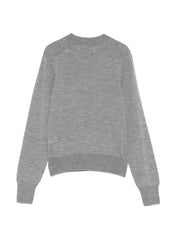 Ami Paris Ami De Coeur Wool Sweater — Grey Topwear