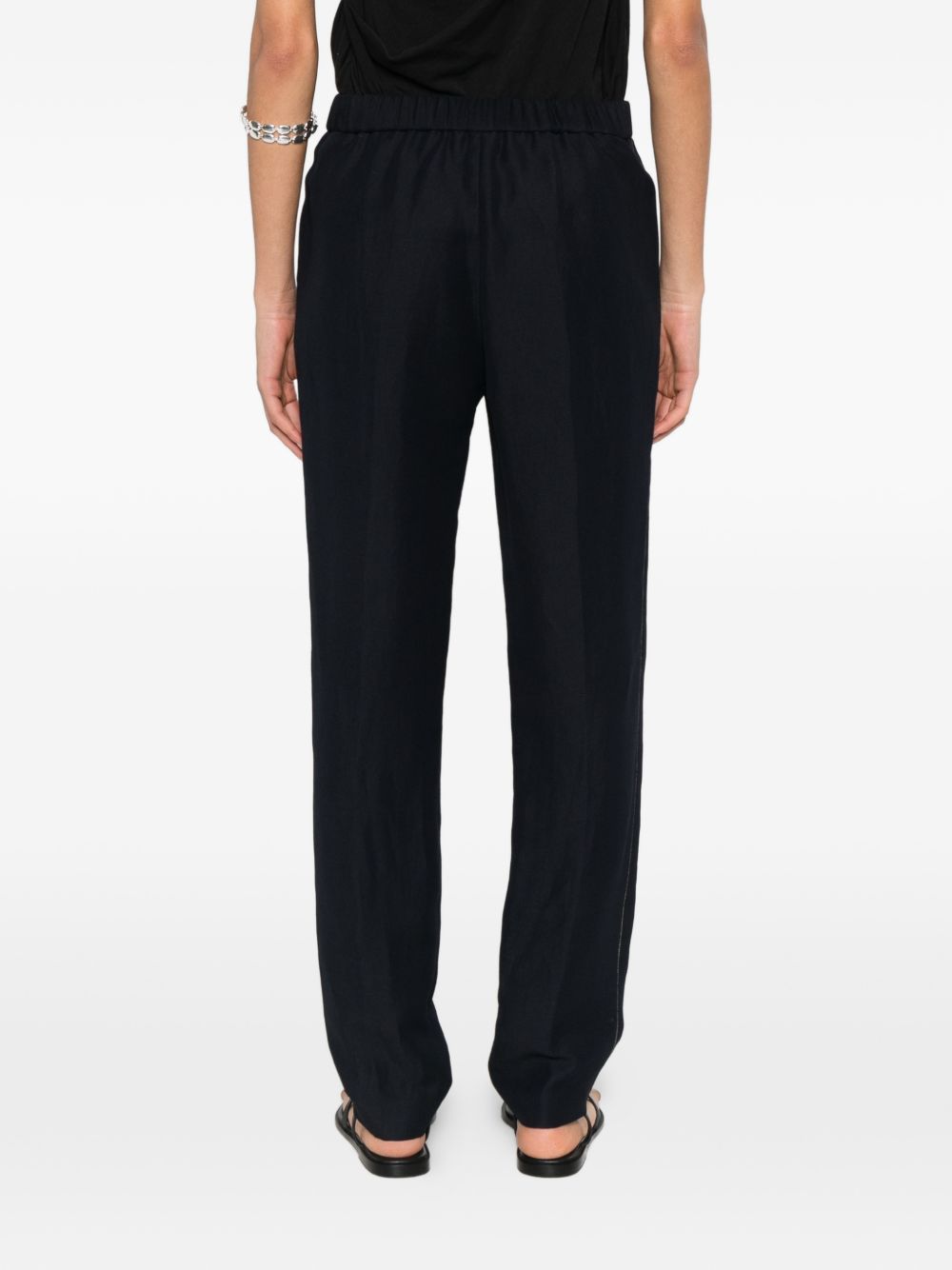 Fabiana Filippi Linen Blend Trousers - Blue Drawstring