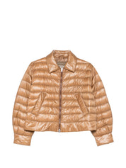 HERNO Nylon Short Down Jacket — Camel Puffer (Women)
