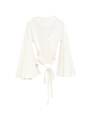JACQUEMUS V‑Neck La Cache Coeur Top — White Wrap