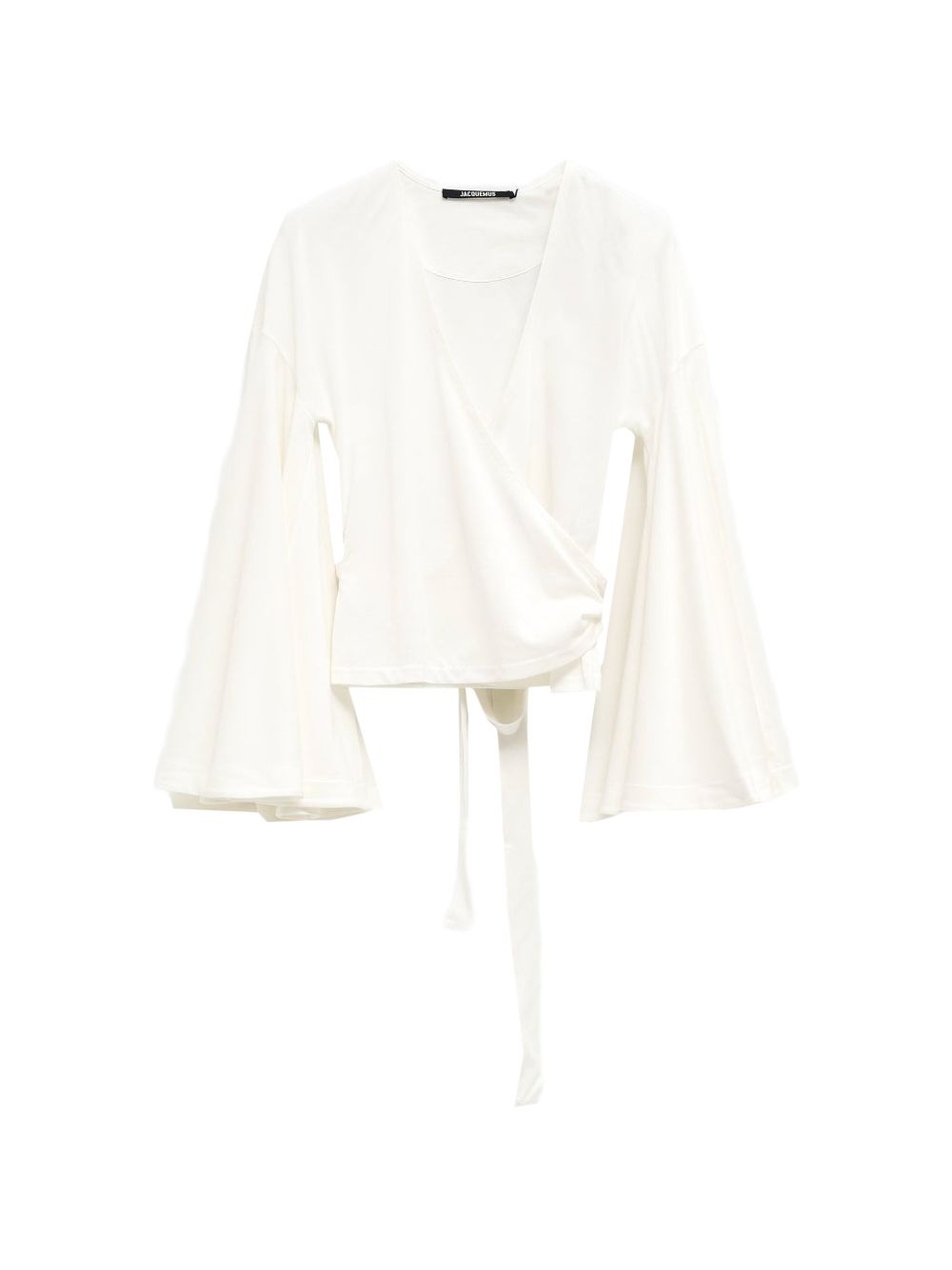 JACQUEMUS V‑Neck La Cache Coeur Top — White Wrap