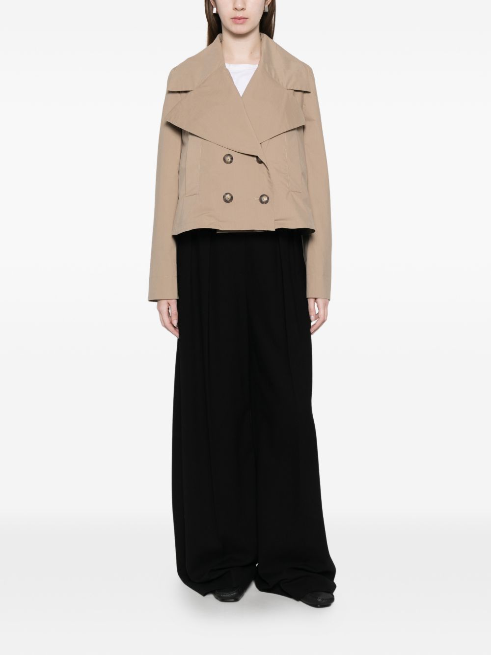 Emporio Armani Jackets — Beige Double‑Breasted Cotton