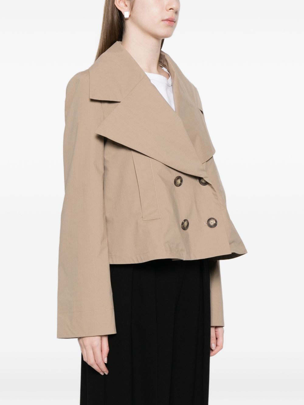 Emporio Armani Jackets — Beige Double‑Breasted Cotton