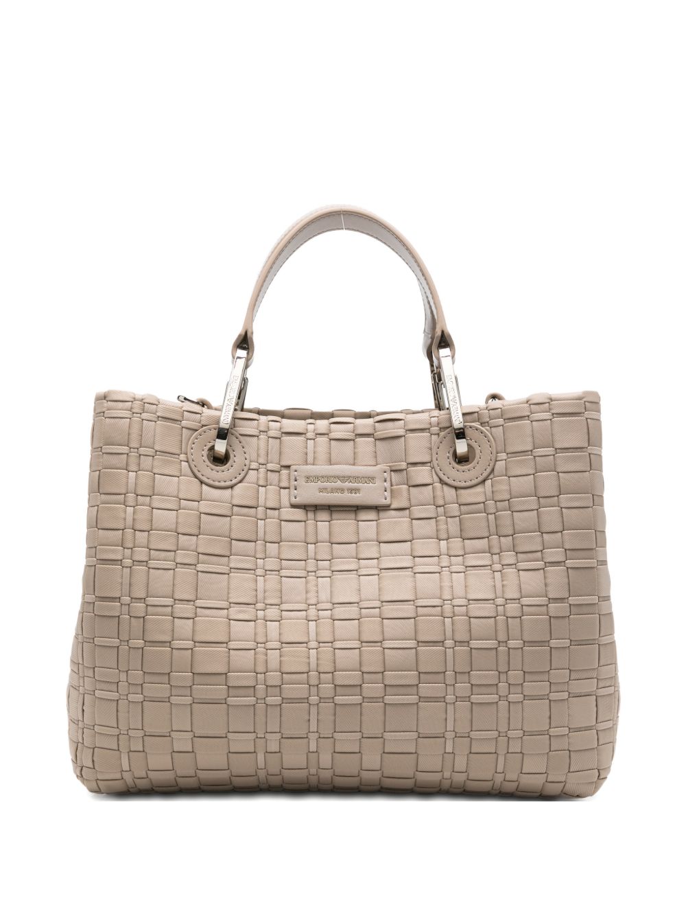 Emporio Armani Shopper Bag - Dove Grey Woven Tote