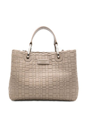 Emporio Armani Shopper Bag - Dove Grey Woven Tote