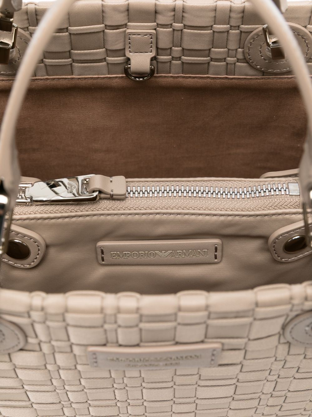 Emporio Armani Shopper Bag - Dove Grey Woven Tote