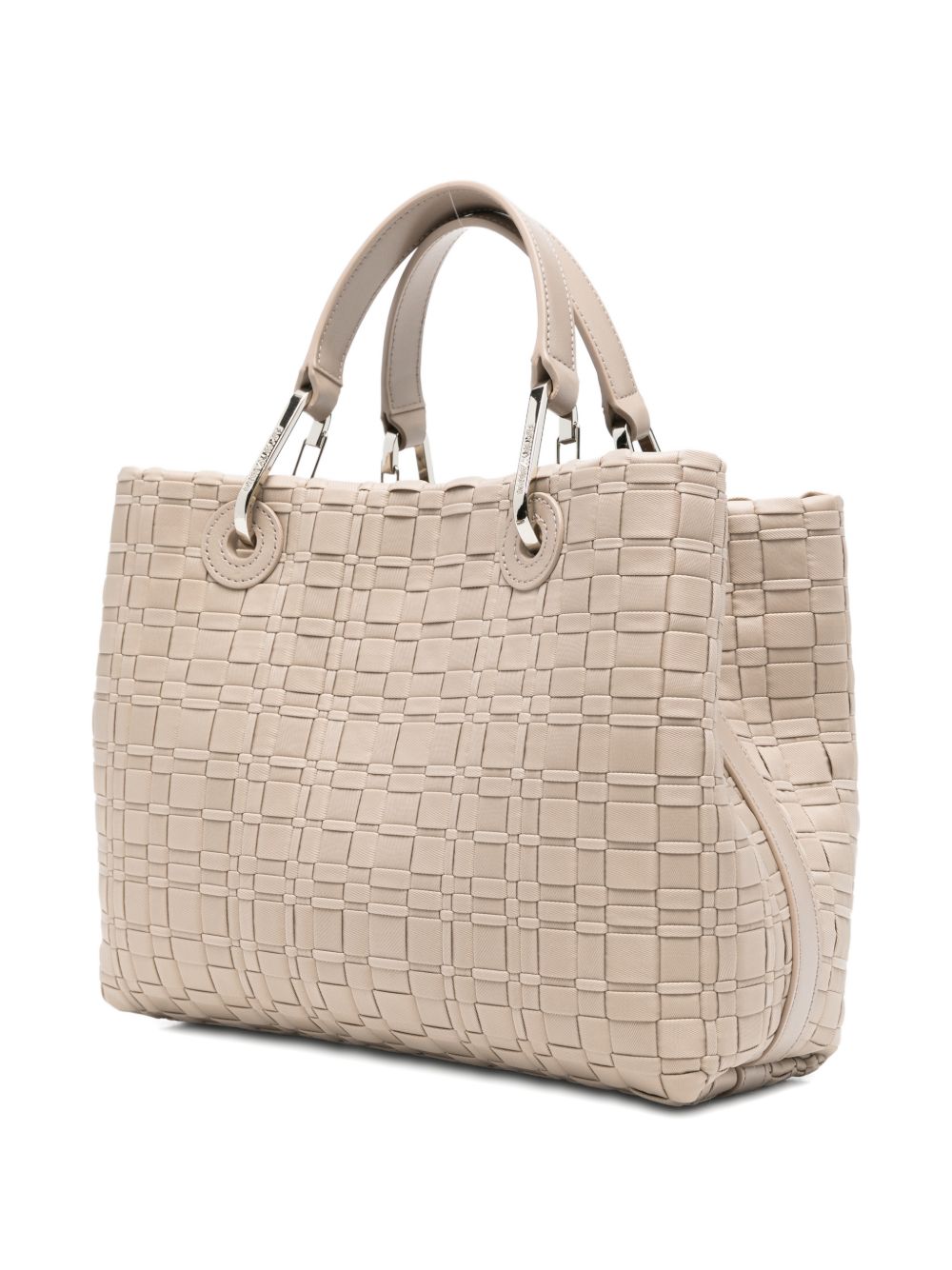 Emporio Armani Shopper Bag - Dove Grey Woven Tote