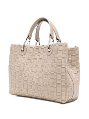 Emporio Armani Shopper Bag - Dove Grey Woven Tote