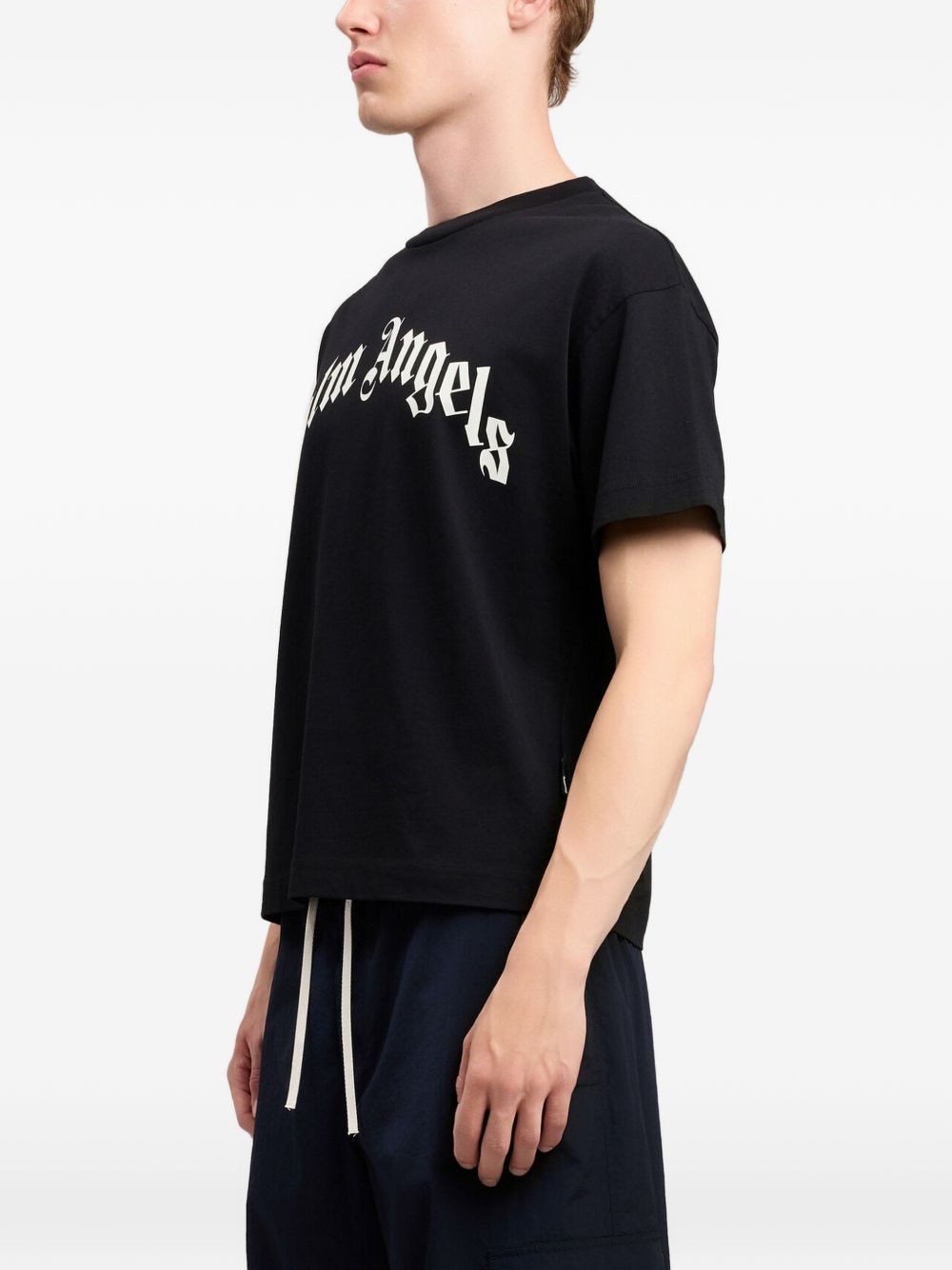 Palm Angels Black Logo T-Shirt | Cotton Topwear