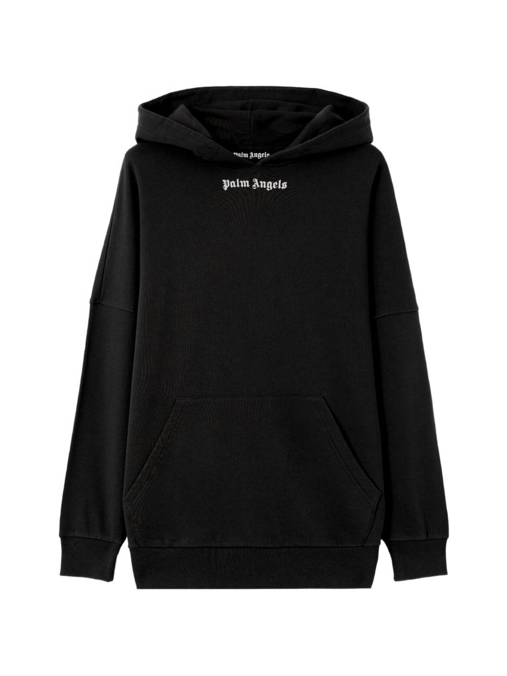 Palm Angels Logo Cotton Hoodie for Men — Black Topwear