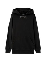 Palm Angels Logo Cotton Hoodie for Men — Black Topwear
