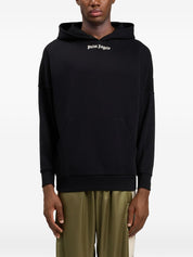 Palm Angels Logo Cotton Hoodie for Men — Black Topwear
