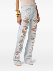 Elisabetta Franchi Denim Jeans — Light Blue Palazzo
