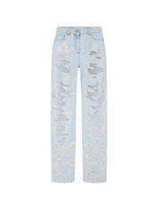 Elisabetta Franchi Denim Jeans — Light Blue Palazzo