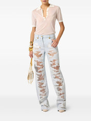 Elisabetta Franchi Denim Jeans — Light Blue Palazzo