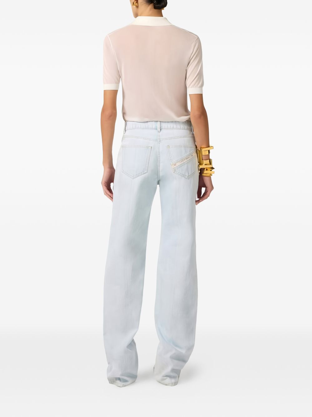 Elisabetta Franchi Denim Jeans — Light Blue Palazzo