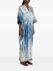 Pierre Louis Mascia Printed Silk Dress - V‑Neck, Short Sleeves