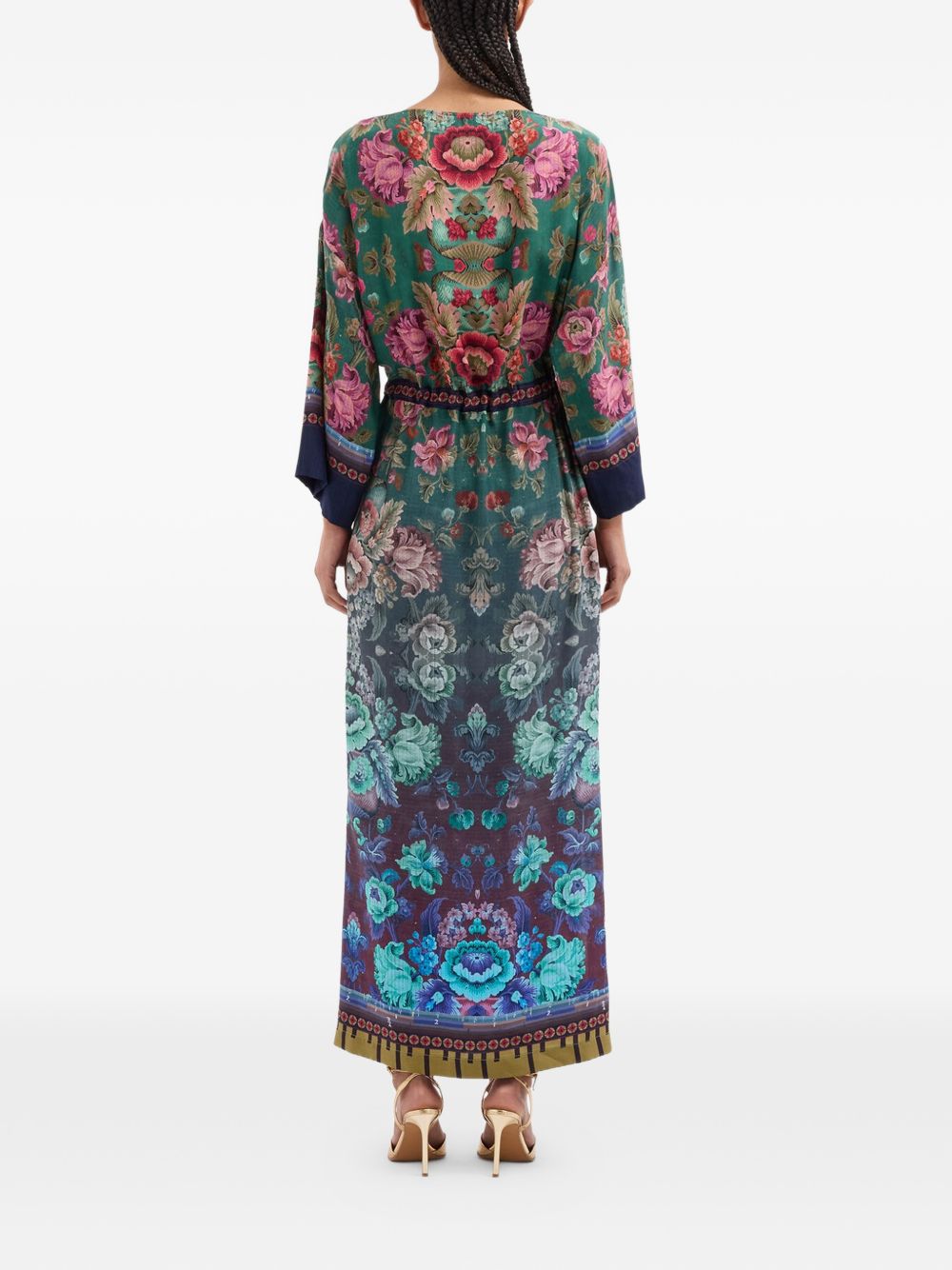 Pierre Louis Mascia Printed Silk Dress — Floral Belted