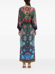 Pierre Louis Mascia Printed Silk Dress — Floral Belted