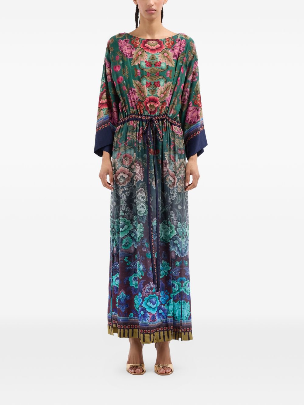 Pierre Louis Mascia Printed Silk Dress — Floral Belted