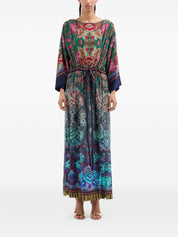 Pierre Louis Mascia Printed Silk Dress — Floral Belted