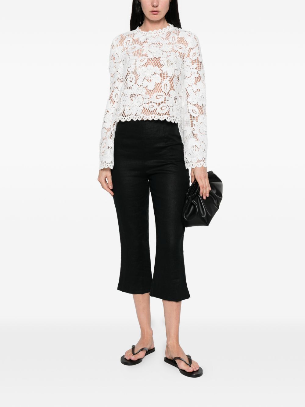 Self‑Portrait Lace Top — White Lace Top for Women