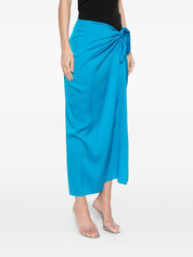 Silk95Five Silk Skirt — French Tie High-Waist Azzurro