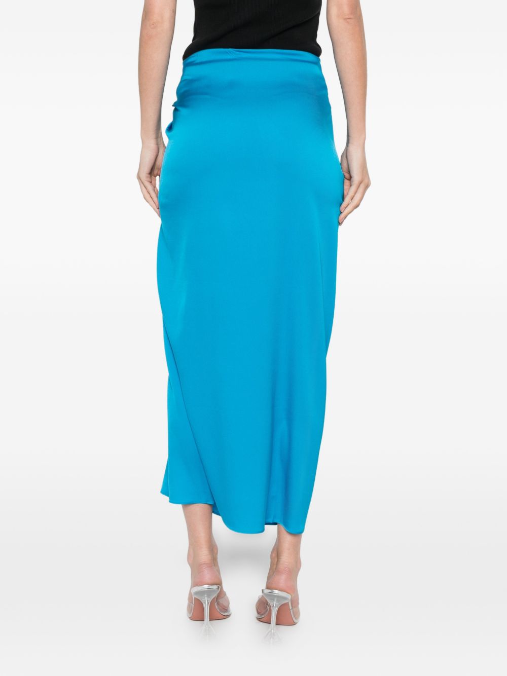 Silk95Five Silk Skirt — French Tie High-Waist Azzurro