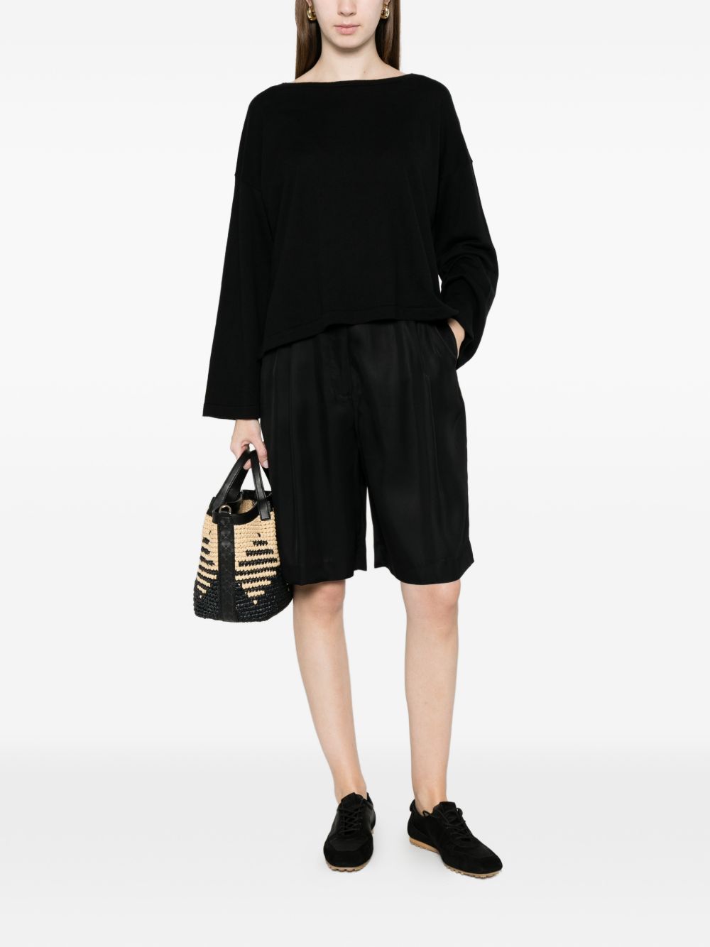 Ct Plage Cotton Crewneck Sweater — Black Topwear