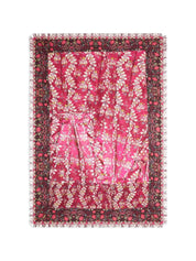 Pierre Louis Mascia Pink Floral Silk Scarf — Fringed Edge