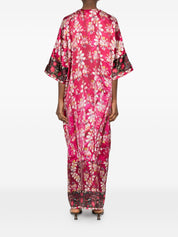 Pierre Louis Mascia Silk V‑Neck Dress with Border Print