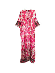 Pierre Louis Mascia Silk V‑Neck Dress with Border Print
