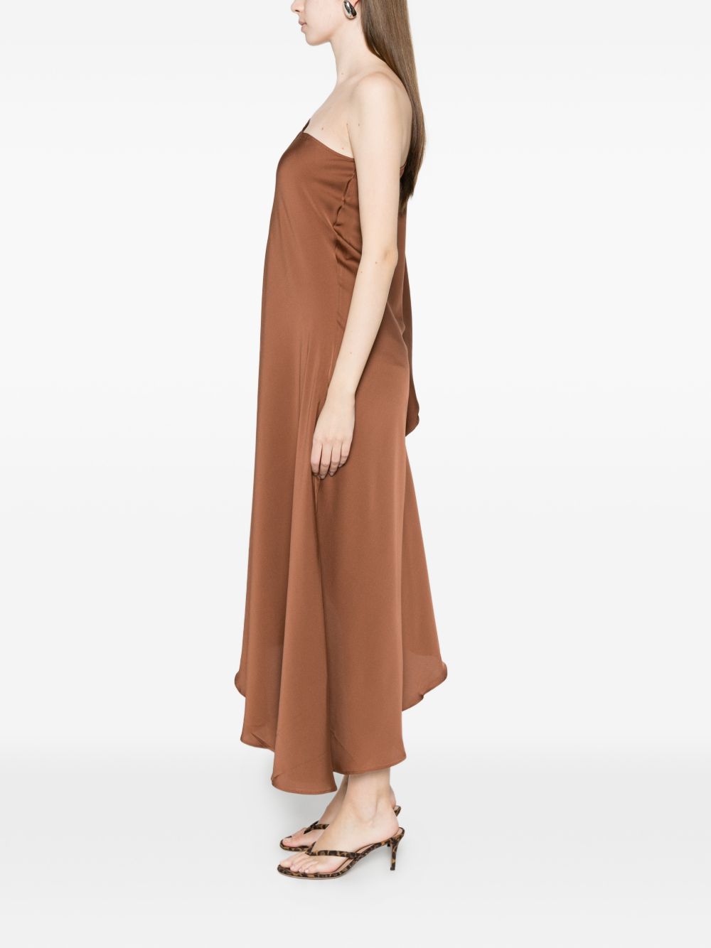 Silk95Five Ritz Silk Asymmetric Dress — Light Brown