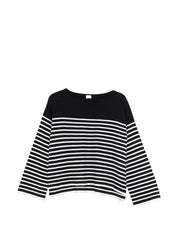 Ct Plage Striped Cotton Sweater for Women — Blue Topwear