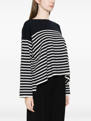 Ct Plage Striped Cotton Sweater for Women — Blue Topwear