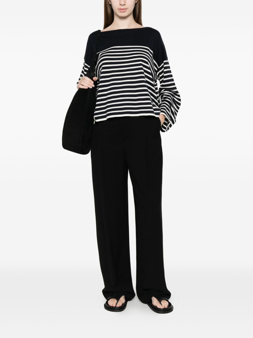Ct Plage Striped Cotton Sweater for Women — Blue Topwear