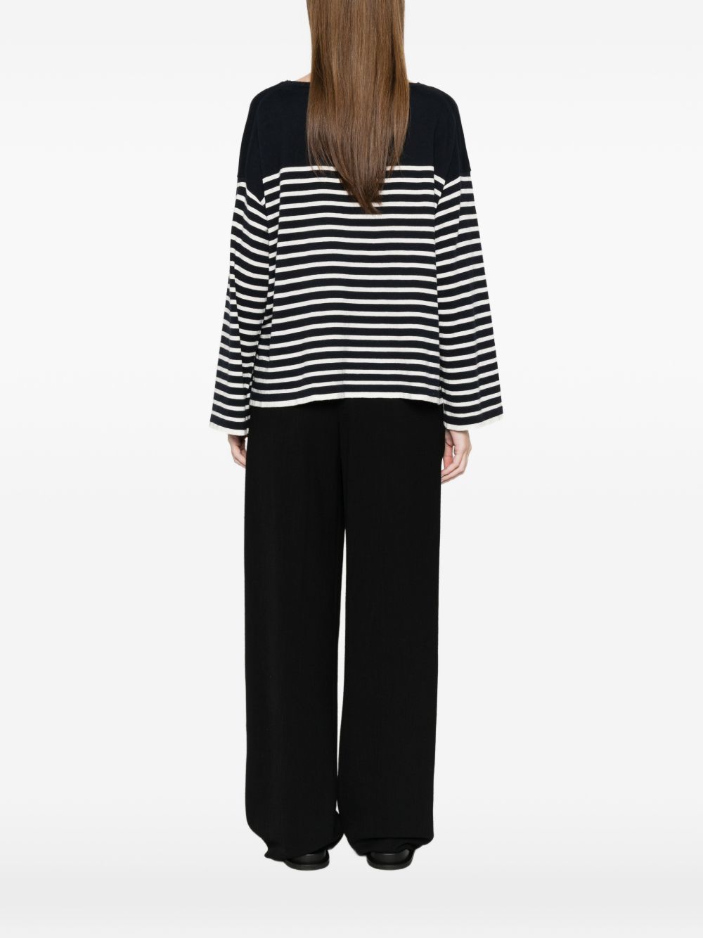 Ct Plage Striped Cotton Sweater for Women — Blue Topwear