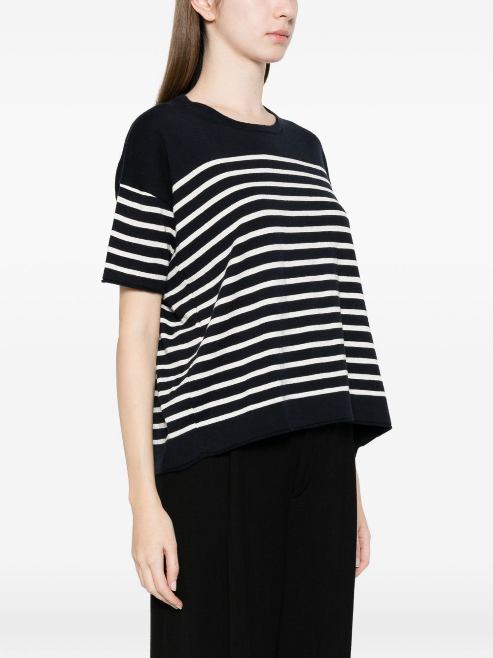 Ct Plage Striped Cotton Sweater — Blue Topwear