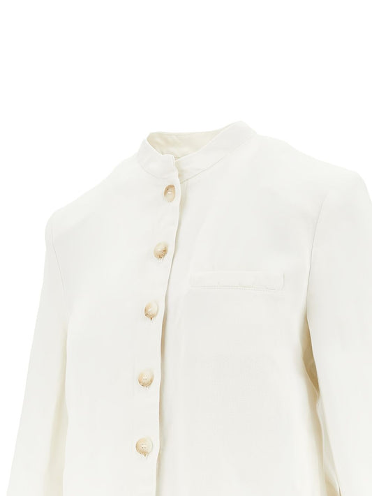 Emporio Armani Jackets — New Linen-Blend Crema Jacket