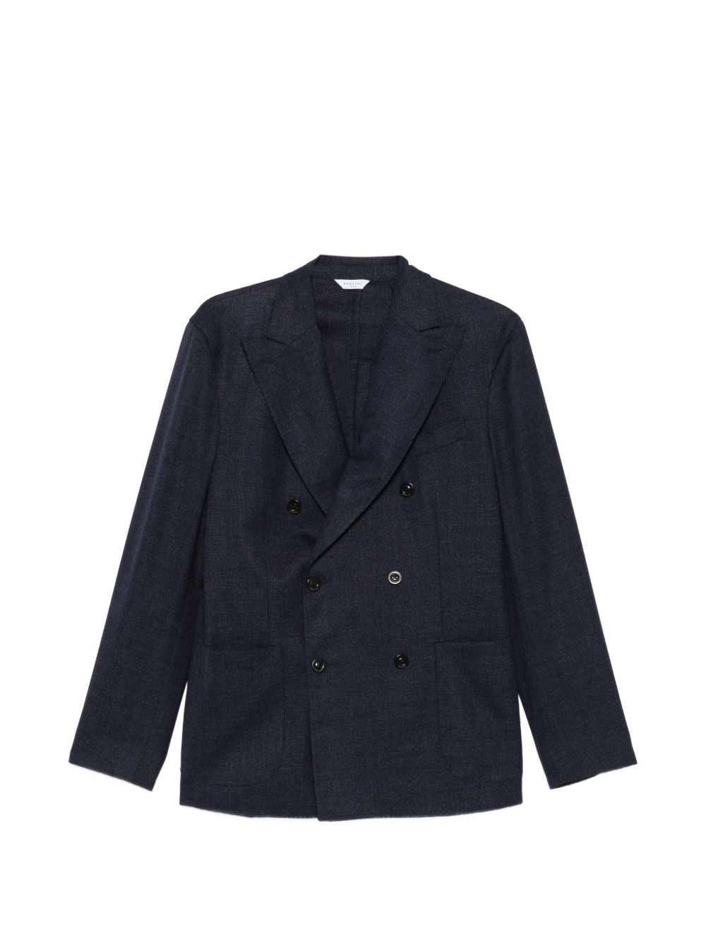 Boglioli Wool Double-Breasted Jacket for Men — Blue