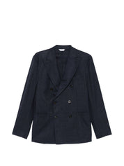 Boglioli Wool Double-Breasted Jacket for Men — Blue