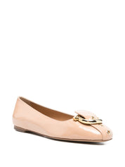 Ferragamo Flat Shoes — Beige Leather Ballets (New In)