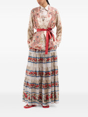 Pierre Louis Mascia Printed Silk Shirt — Beige, Relaxed Fit